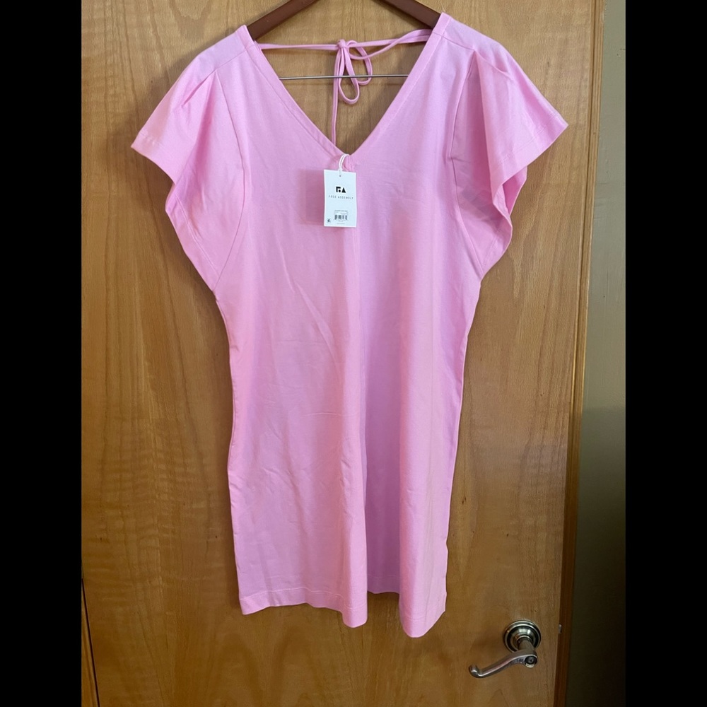 COPY - NWT Free Assembly bubblegum pink cap sleeve cotton dress